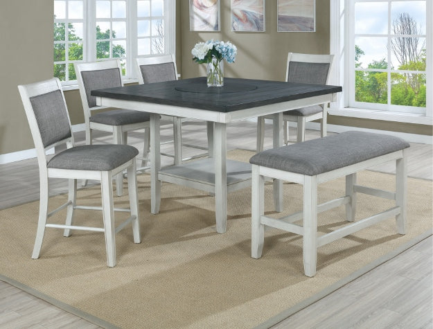 Fulton Pub Dining Set Chalk/Grey