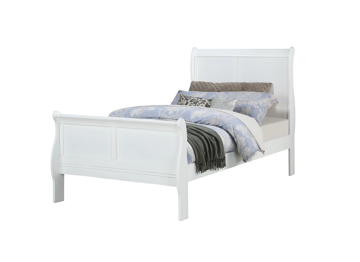 Crown Mark Louis Philip Twin Sleigh Bed in White image