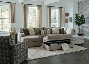 Pewter Sectional W/Double Chaise