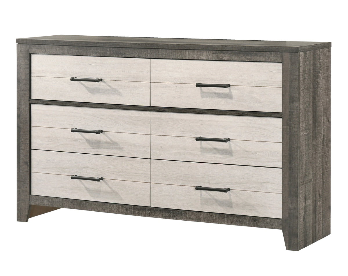 Crown Mark Furniture Rhett 6 Drawer Dresser in Gray image