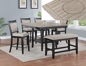 Fulton Pub Dining Set Black/Weathered Grey