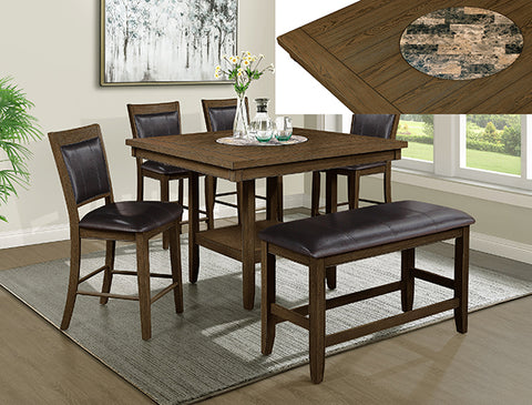 Fulton Pub Dining Set Brown
