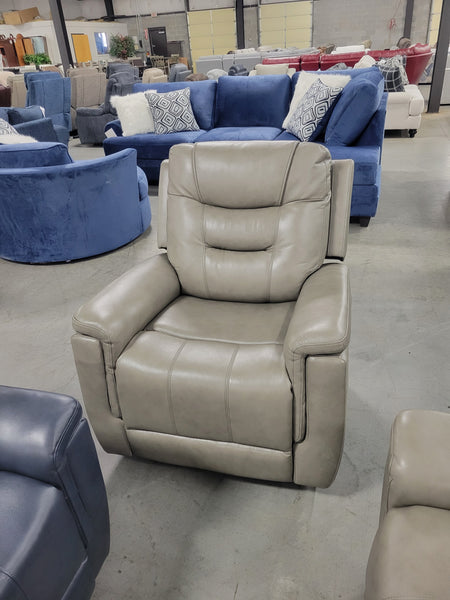 Leather Reclining Sofa and Loveseat (Concrete)