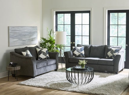 Nemoli Charcoal Sofa and Loveseat