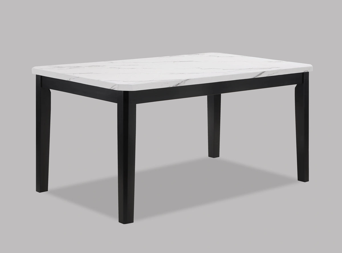 Pascal Dining Room Set White Top Black Leg