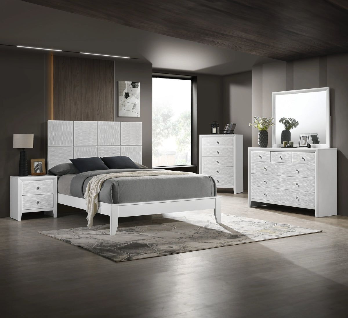 Denker King Bed White image