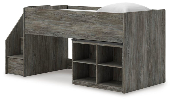 Frandern Loft Bed with Bookcase Storage
