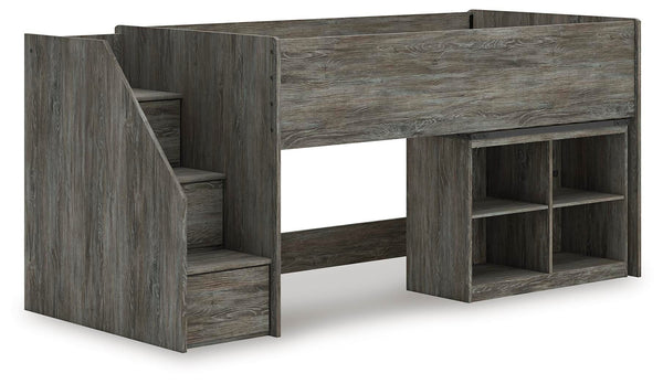 Frandern Loft Bed with Bookcase Storage