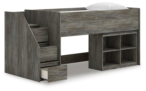 Frandern Loft Bed with Bookcase Storage