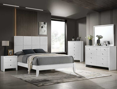 Denker White 5 Piece Bedroom Set