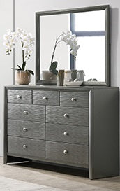 Clearance Denker Gunmetal Dresser and mirror