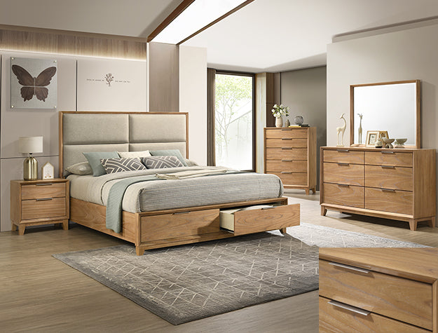 Florian 5 Piece Bedroom Set Brown