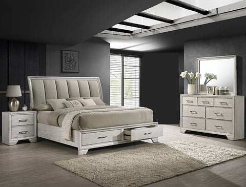 Jaymes White Storage Platform 4 Piece Bedroom Set