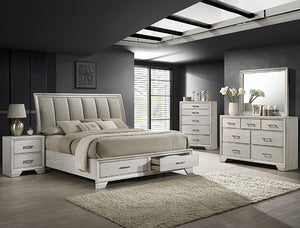 Jaymes White Storage Platform 5 Piece Bedroom Set