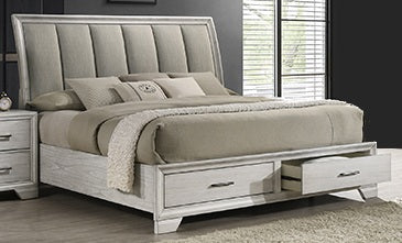 Jaymes White Platform Storage Bed