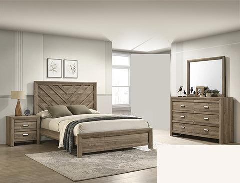 Valor Light Brown 4 Piece Bedroom Set