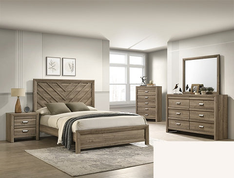 Valor Light Brown 5 Piece Bedroom Set