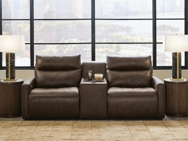 ModZ Power Reclining Sectional Loveseat with Audio Console