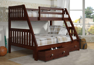 Twin/Full Size Bunk Bed Cappuccino