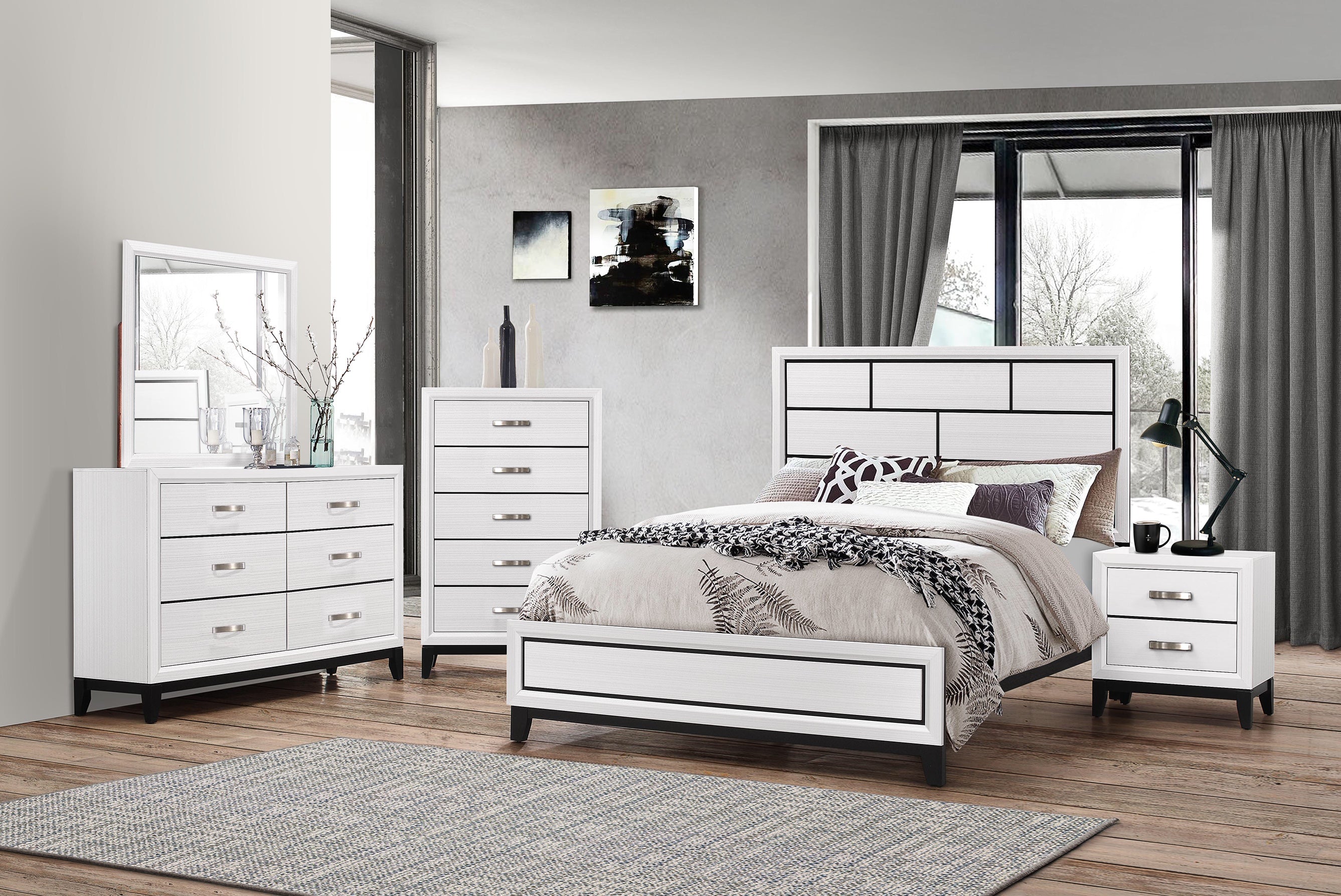 Akerson 5 Piece Bedroom Set White